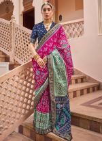 Silk Pink Festival Wear Printed Saree